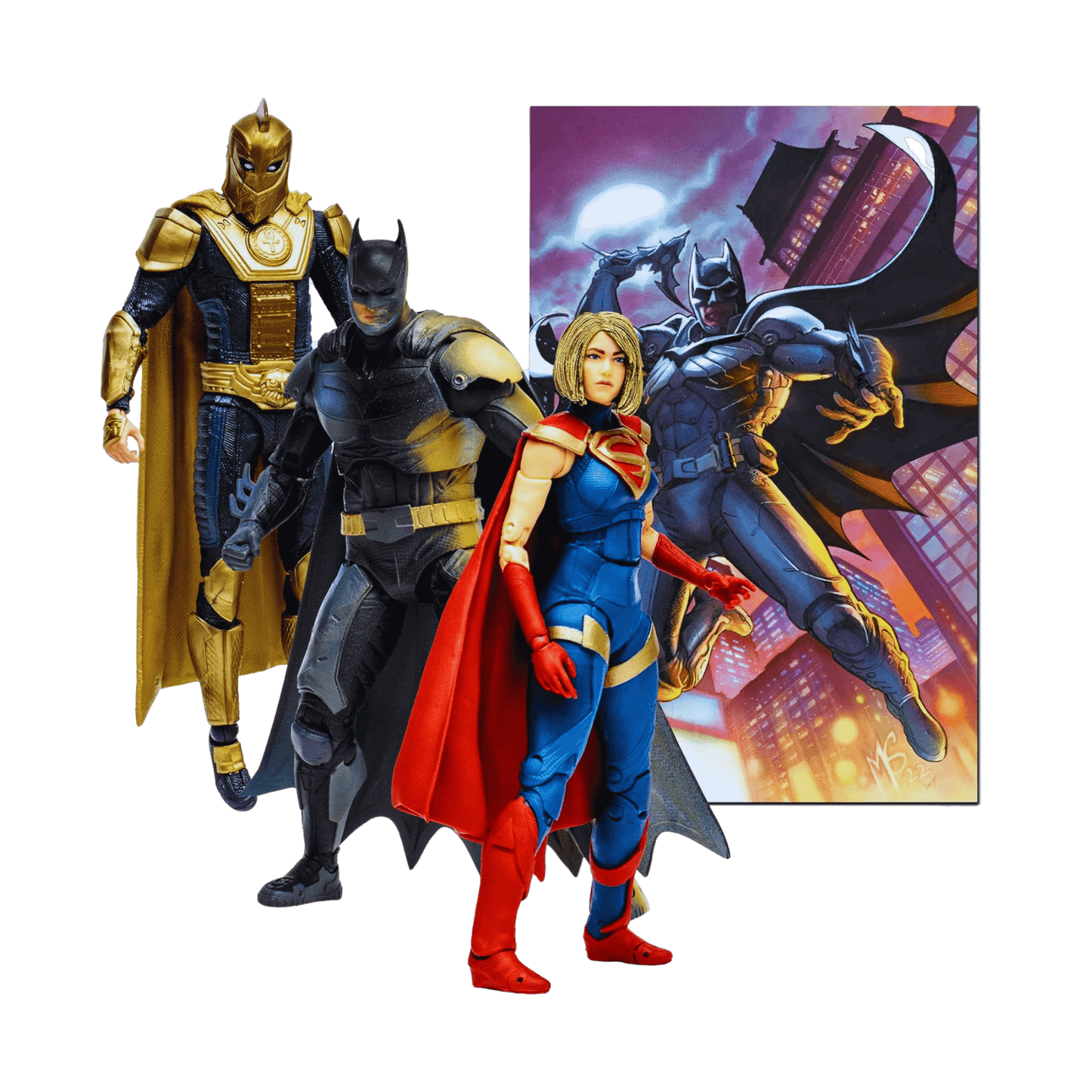 Figura McFarlane Toys - DC Comics Figuras de acción Multiverse, paquete de 3 Batman, Supergirl y Dr.Fate - Comics Store Colombia