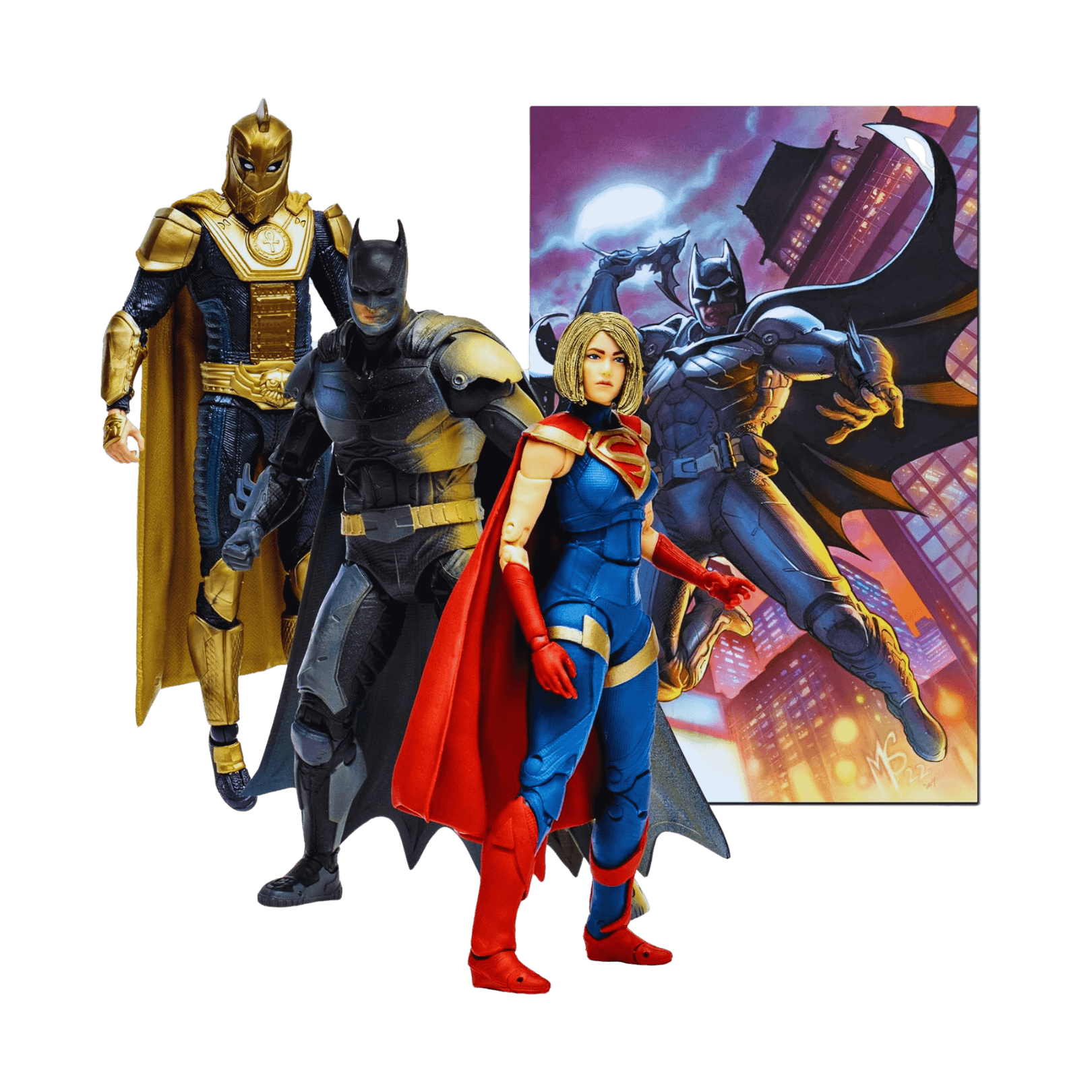 Figura McFarlane Toys - DC Comics Figuras de acción Multiverse, paquete de 3 Batman, Supergirl y Dr.Fate - Comics Store Colombia