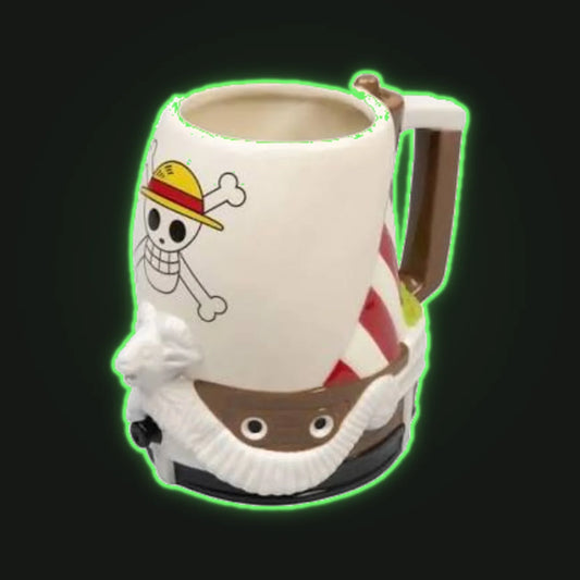 Taza 3D One Piece – Diseño Barco Pirata con Emblema