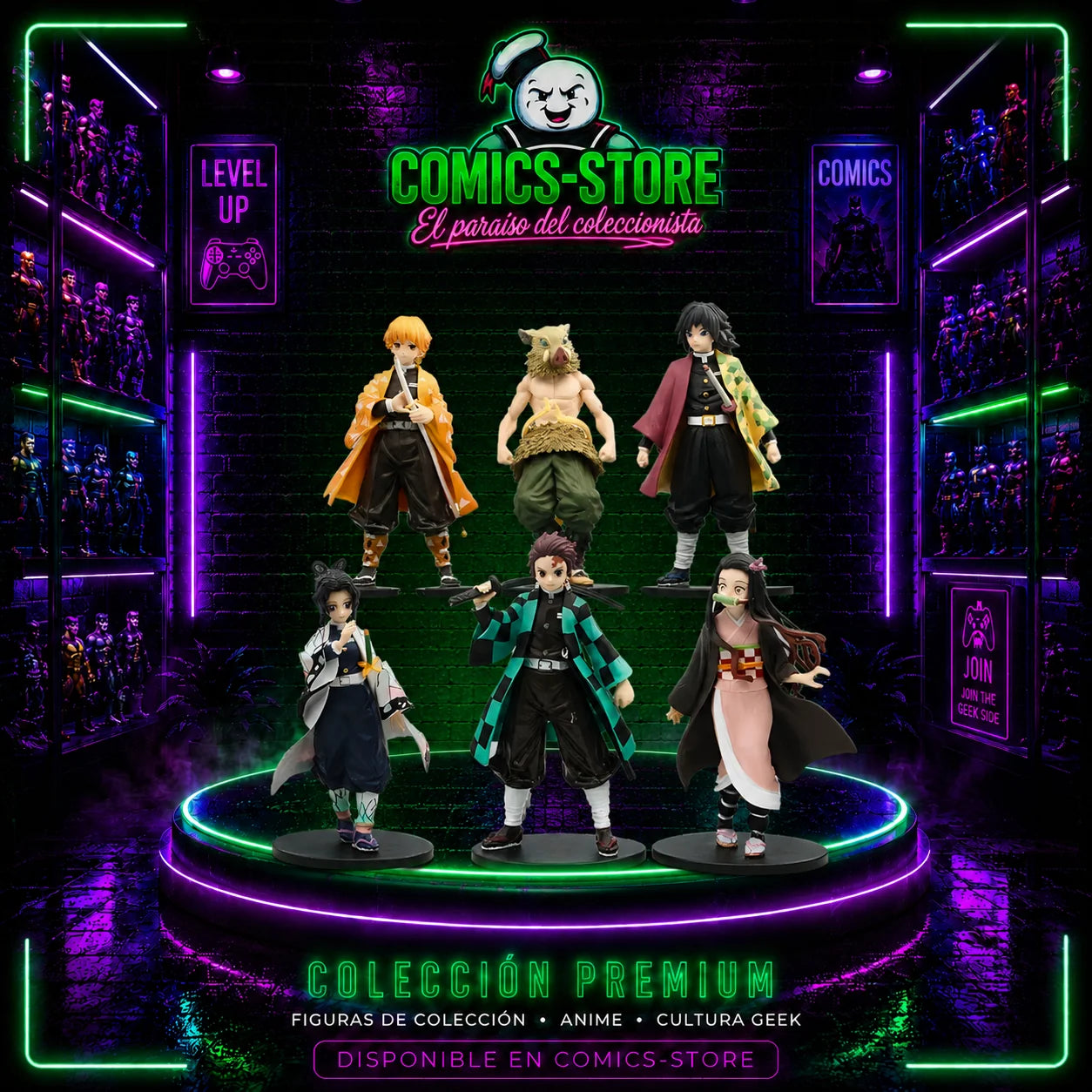 Juego de 6 figuras Demon Slayer Anime