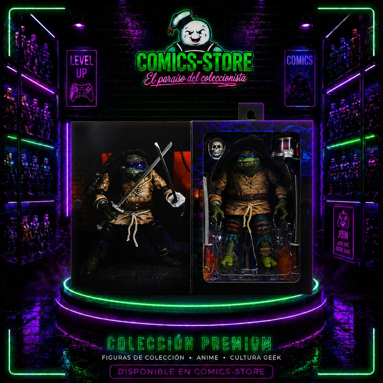 Figura NECA Universal Monsters TMNT Ultimate Leonardo Jorobado