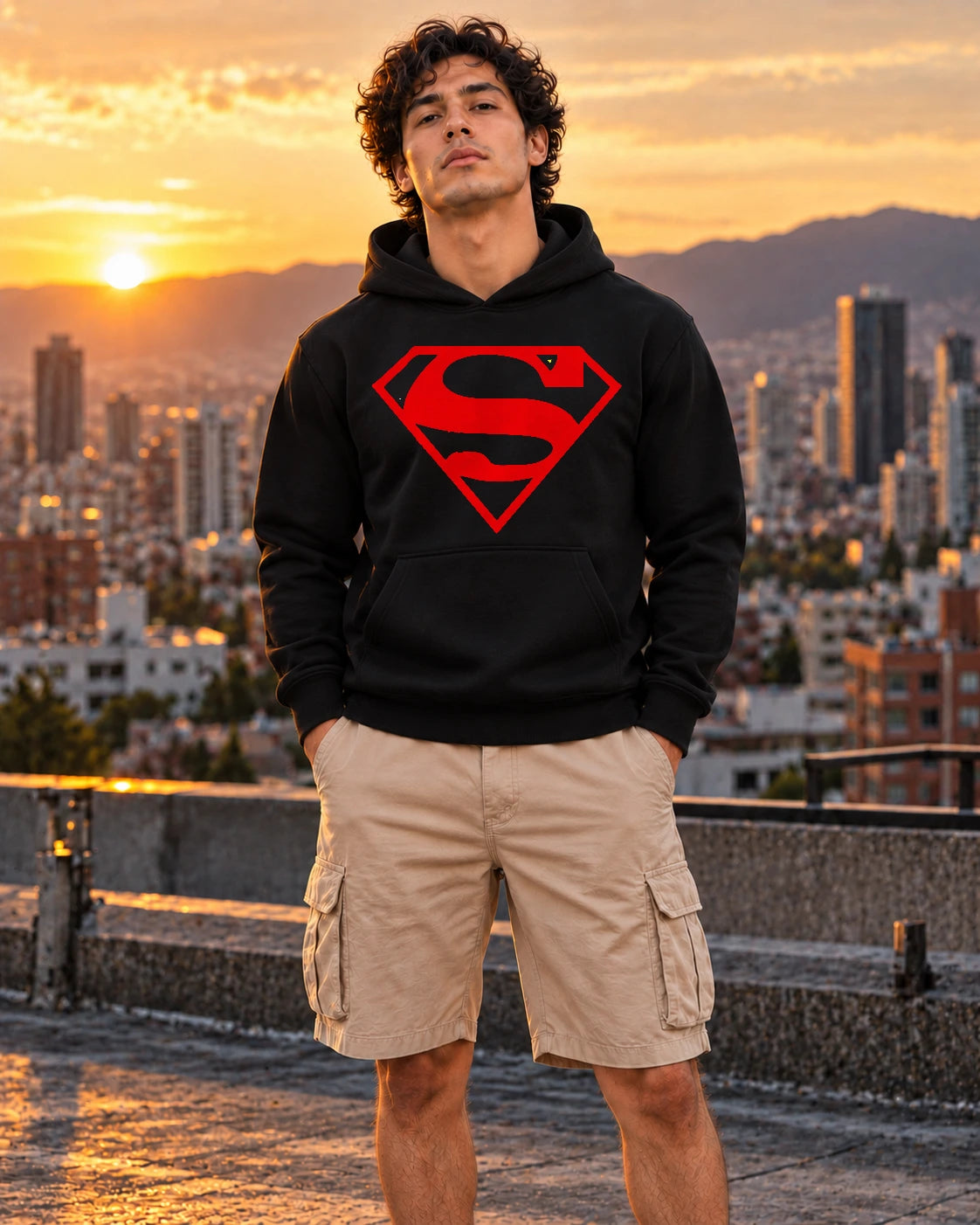 Hoodie Capota Superman Black