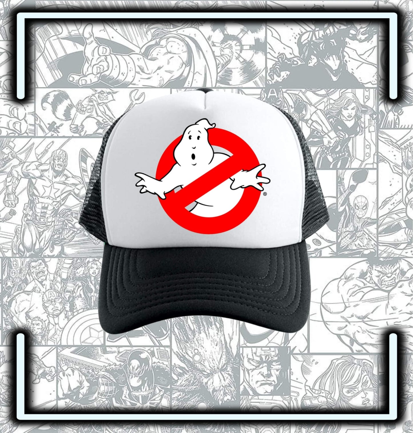 Gorra Trucker Ghostbuster Black & White - Comics Store Colombia
