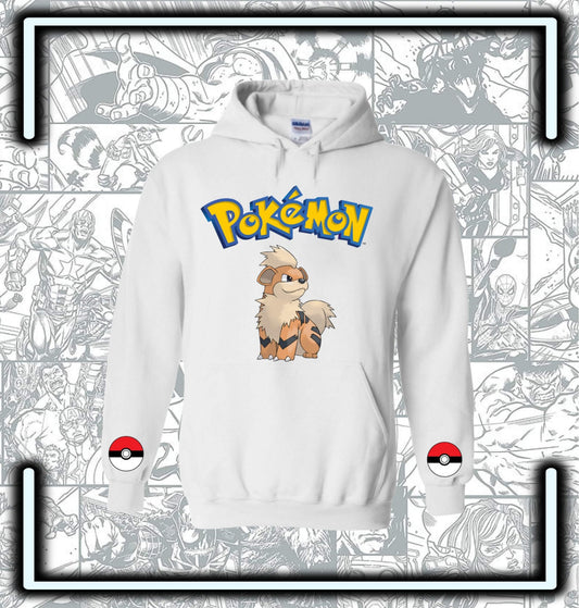 Hoodie Capota Blanco Arcanine Pokemón - Comics Store Colombia