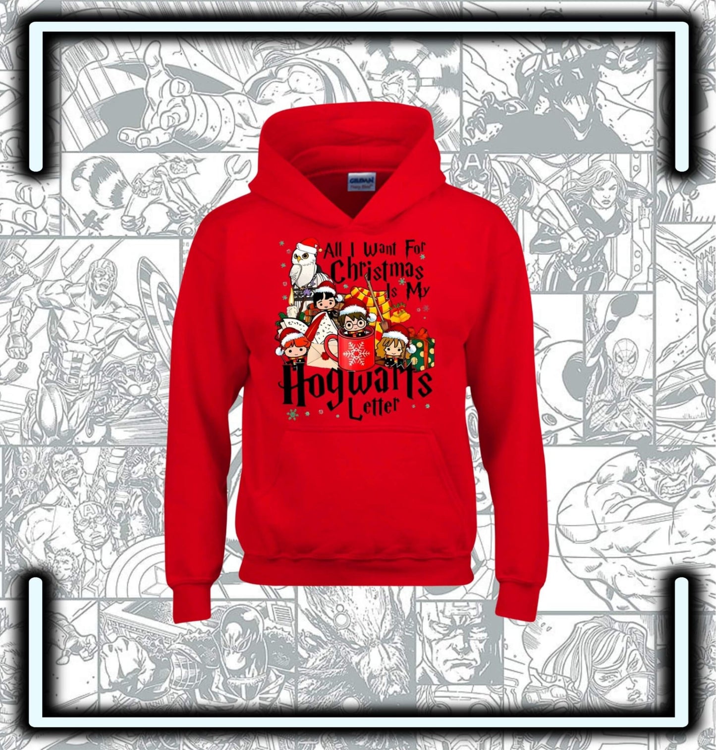 Hoodie Capota Harry Potter Hogwarts Navidad - Comics Store Colombia