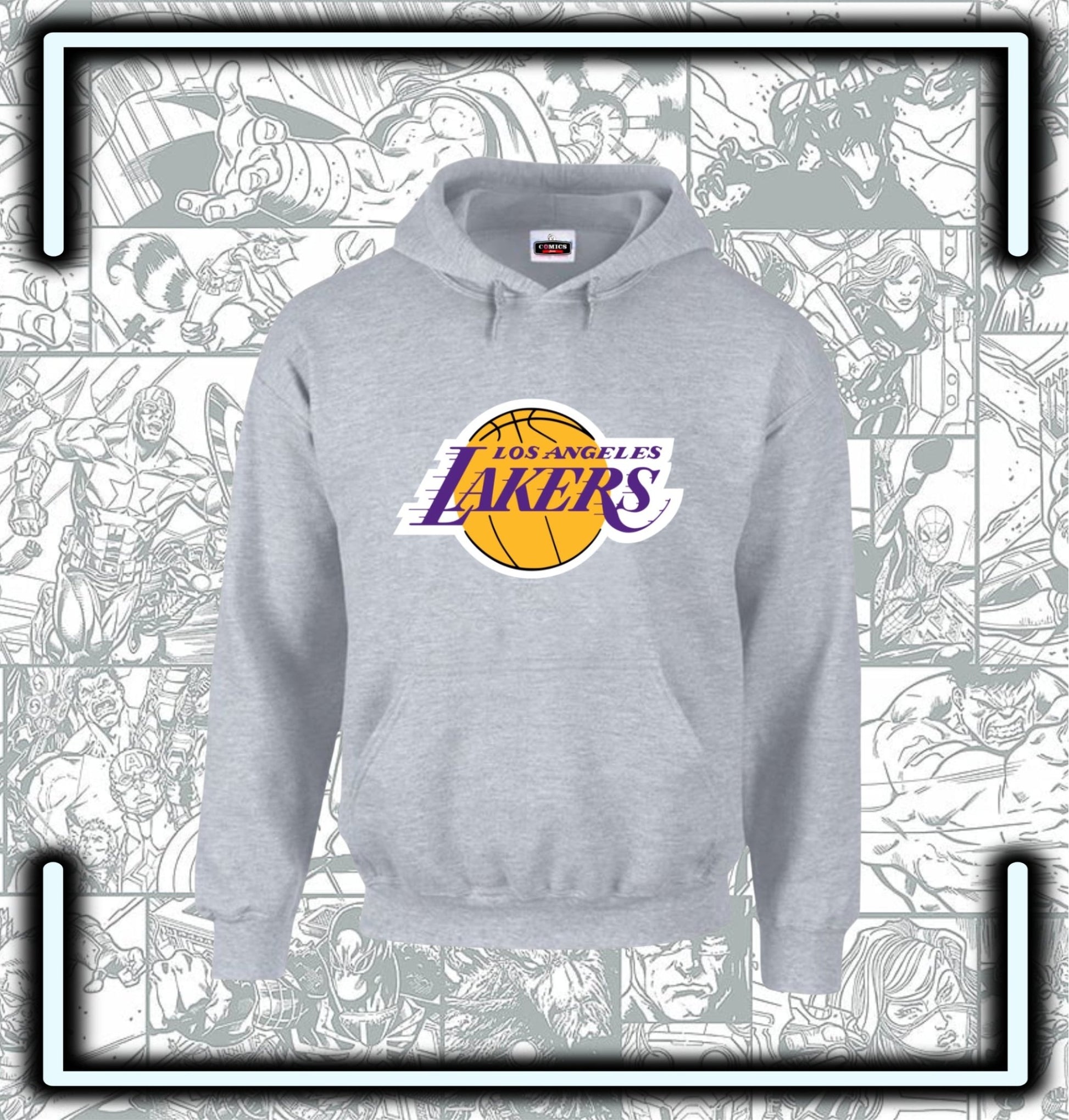 Hoodie Capota Lakers Gris - Comics Store Colombia
