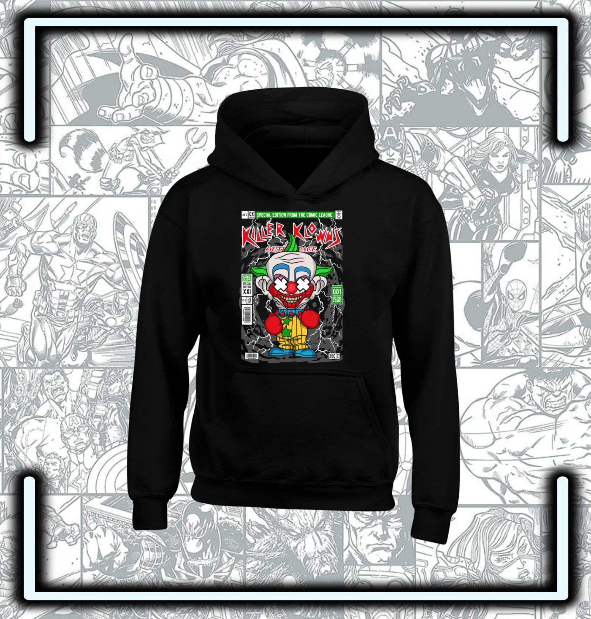 Hoodie Capota Negro Killer Klowns Terror - Comics Store Colombia