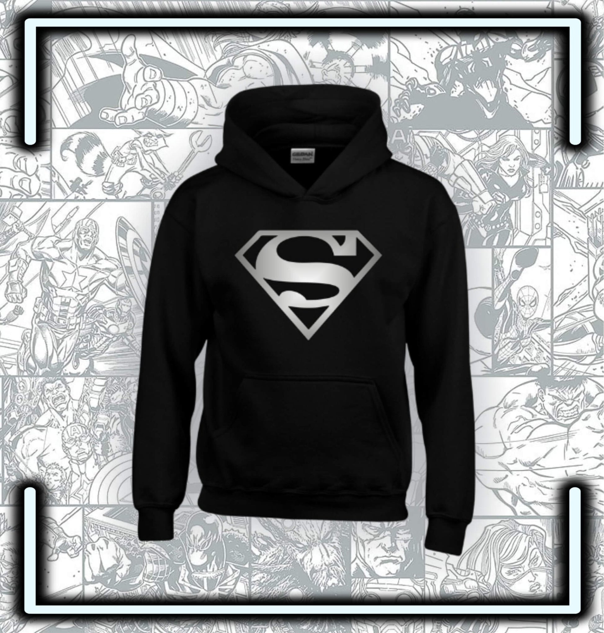 Hoodie Capota Superman Black - Comics Store Colombia