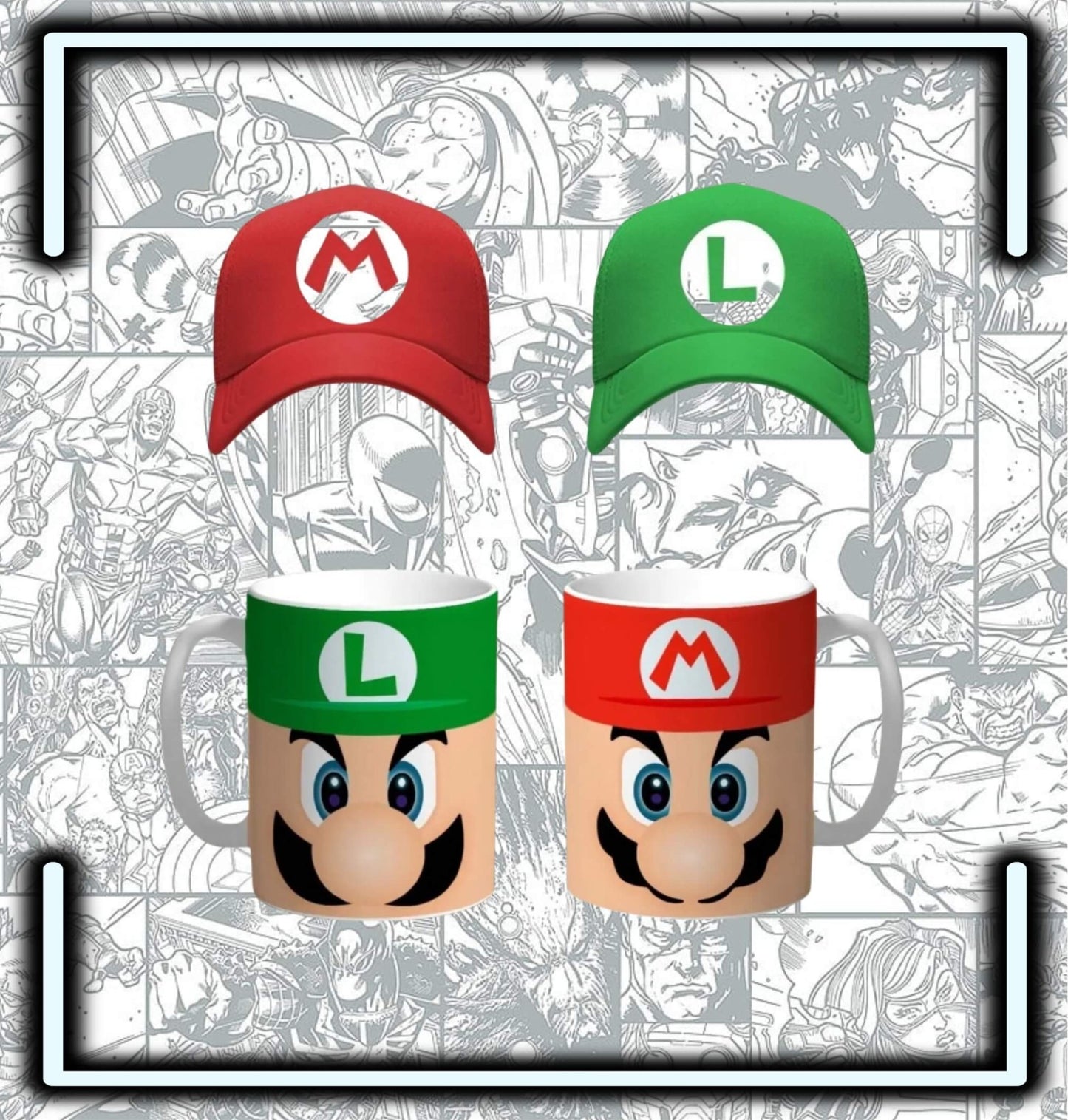 Pack Gorra Mugs Mario Bros & Luigi - Comics Store Colombia