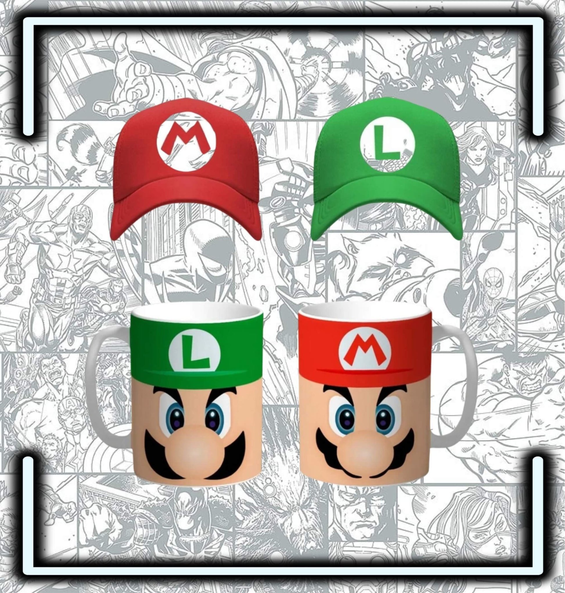 Pack Gorra Mugs Mario Bros & Luigi - Comics Store Colombia
