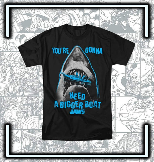 T-Shirt Black Jaws Shark - Comics Store Colombia