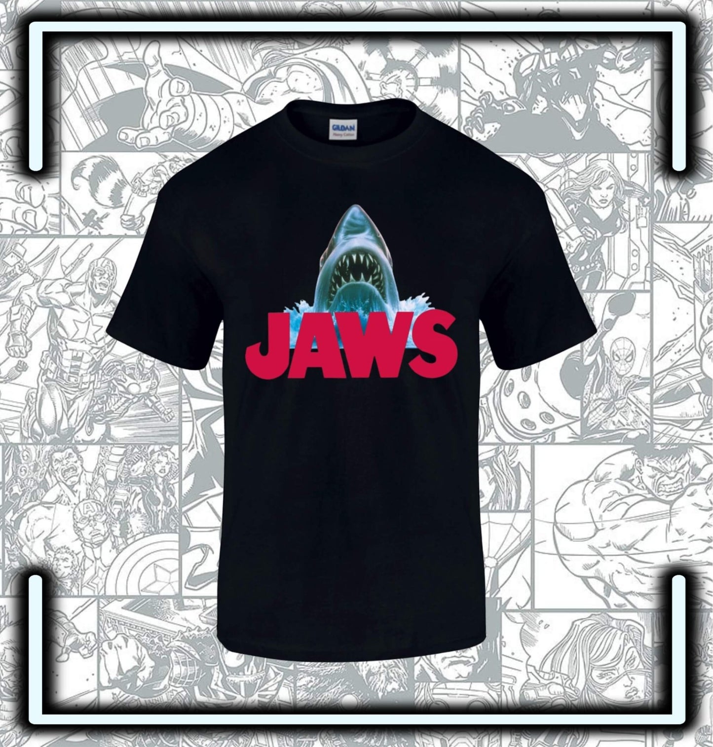T-Shirt Jaws Black - Comics Store Colombia