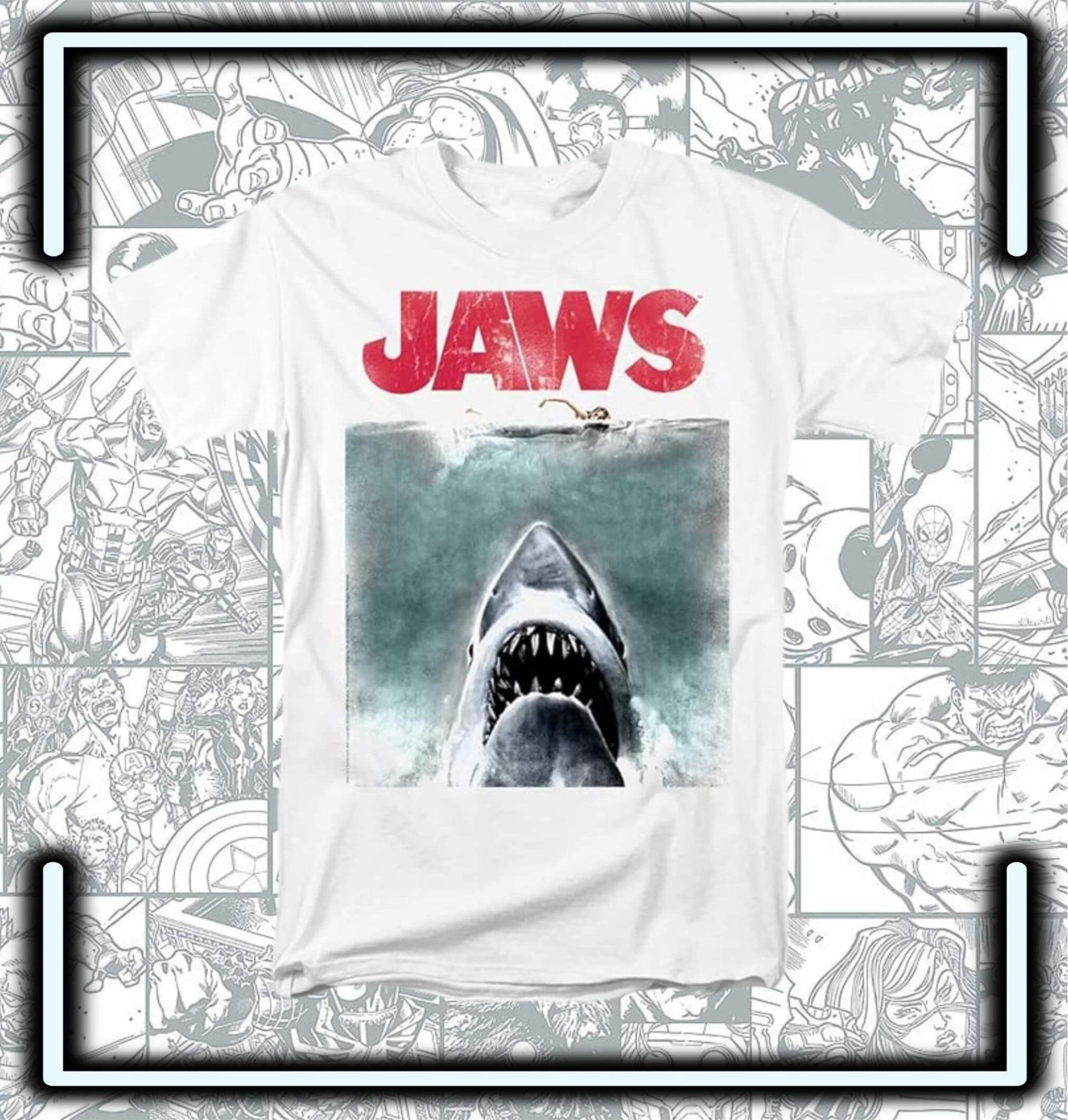 T-Shirt Jaws White - Comics Store Colombia