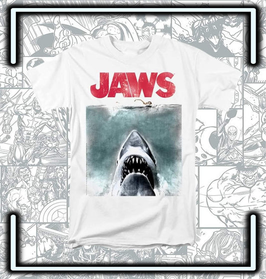 T-Shirt Jaws White - Comics Store Colombia
