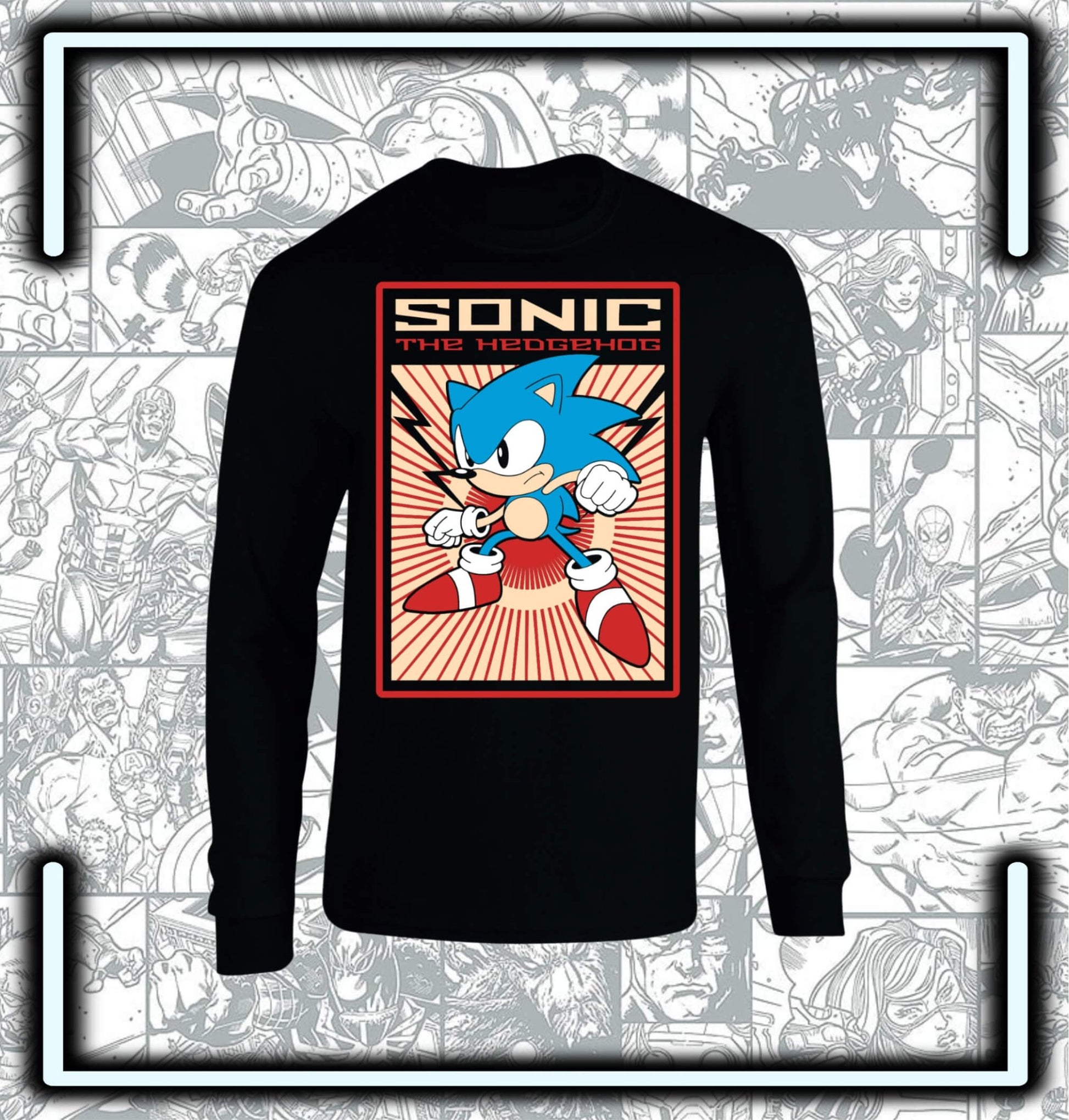 T-Shirt Manga Larga Sonic Gamers - Comics Store Colombia