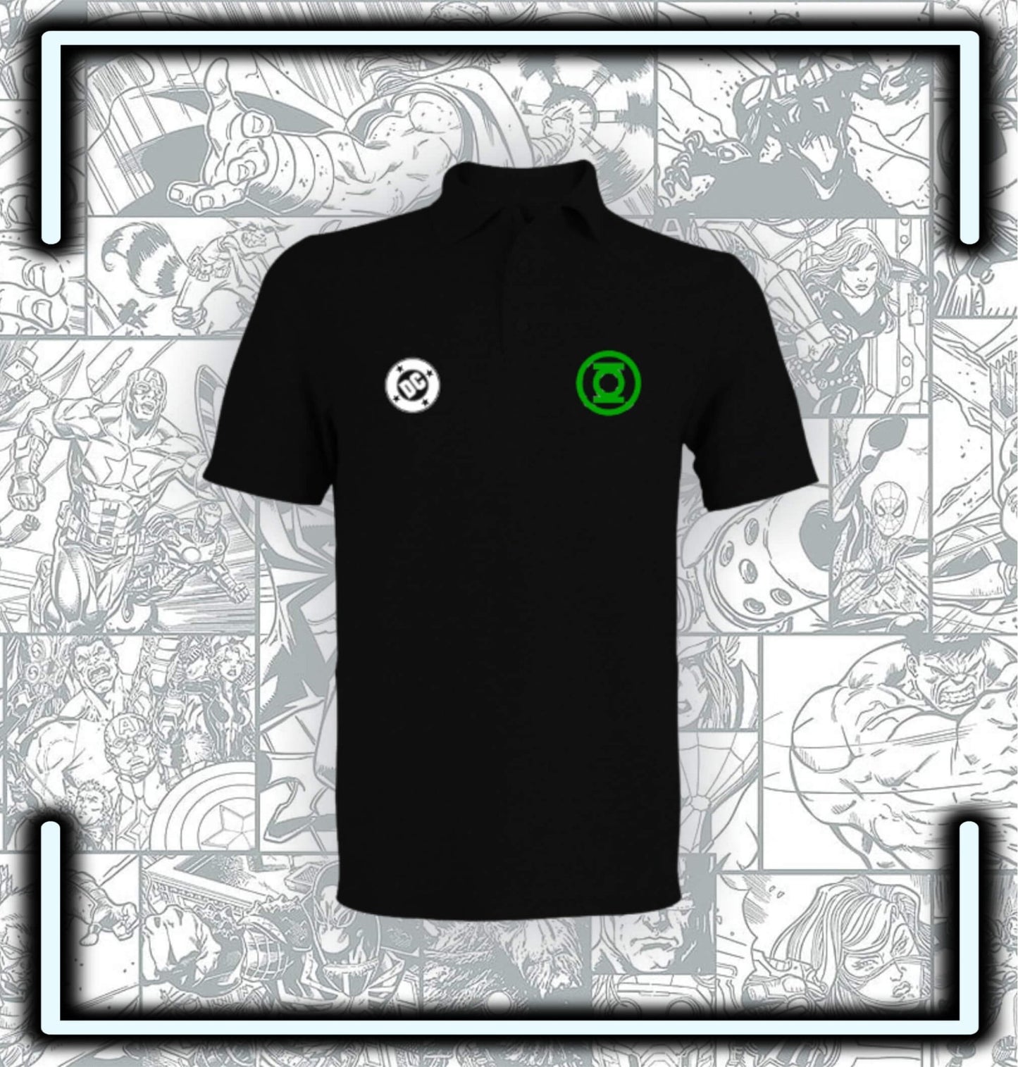 T-Shirt Tipo Polo Linterna Verde - Comics Store Colombia