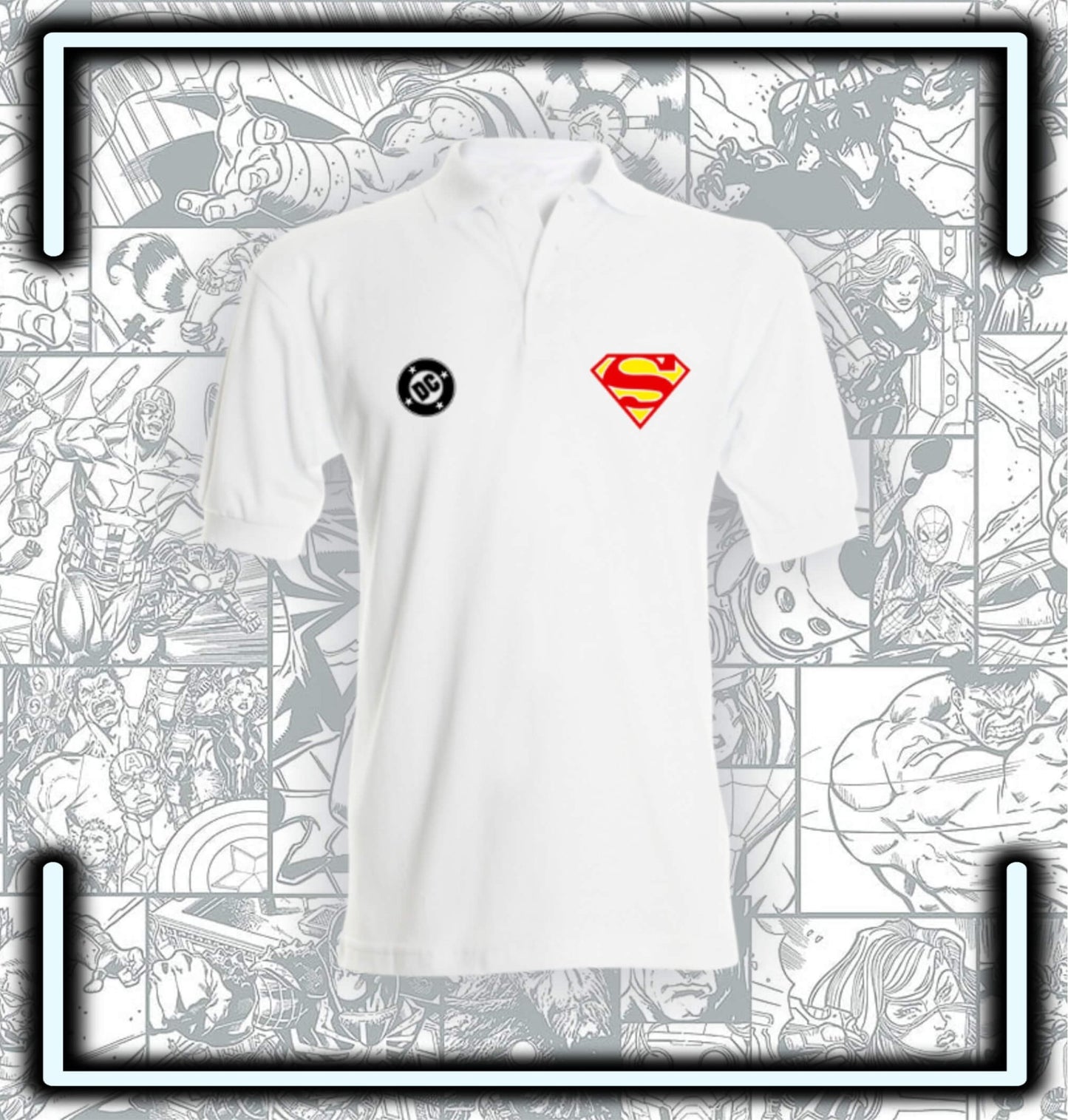 T-Shirt Tipo Polo Superman - Comics Store Colombia